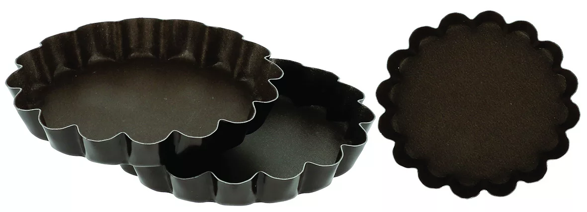 Moule à tartelettes rondes cannelées antiadhésif en lot