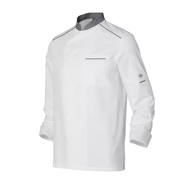 Veste de cuisine mixte blanche et grise manches longues Néospirit de Molinel