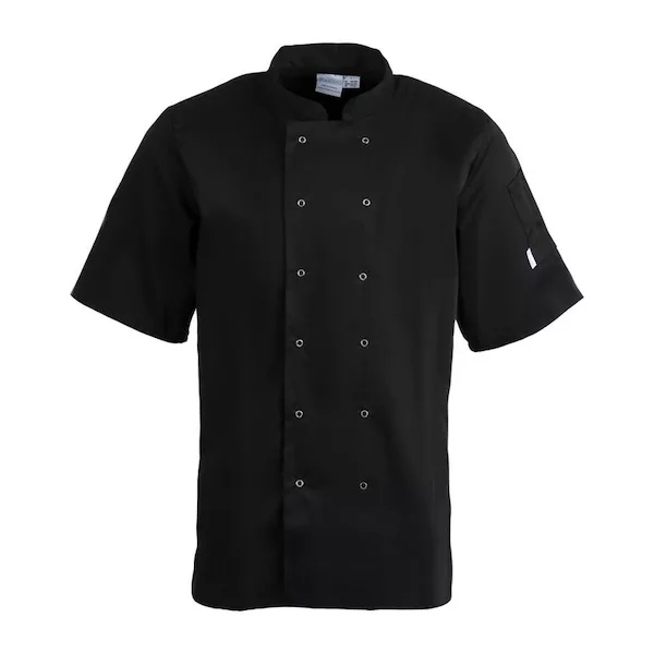 Veste de cuisine mixte manches courtes noire Vegas