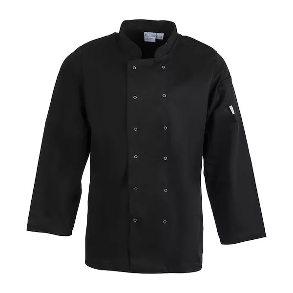 Veste de cuisine mixte manches courtes noire Vegas